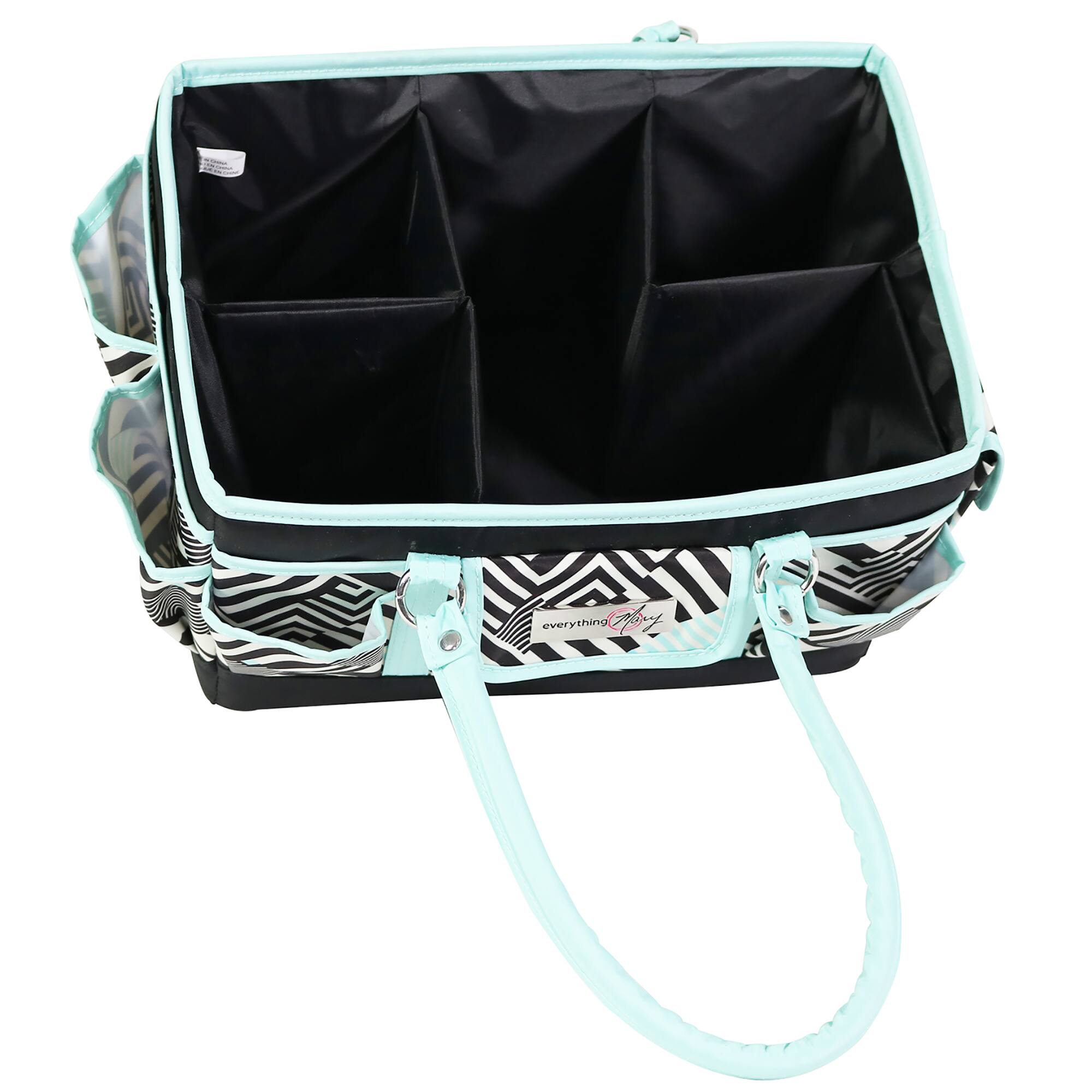 Everything Mary Teal Geometric Deluxe Store & Tote Craft Organizer